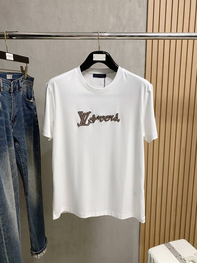 Lv 2025 new original men's casual short-sleeved T-shirt! High-end custom high-ve