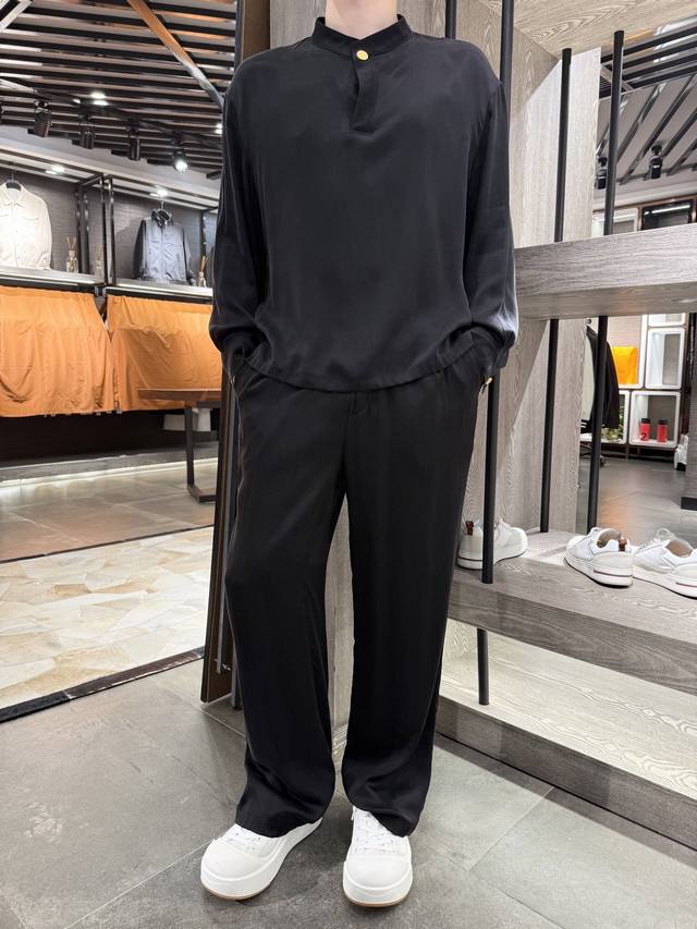 Givenchy - New Chinese style stand-up collar cuprammonium long-sleeved shirt Cup