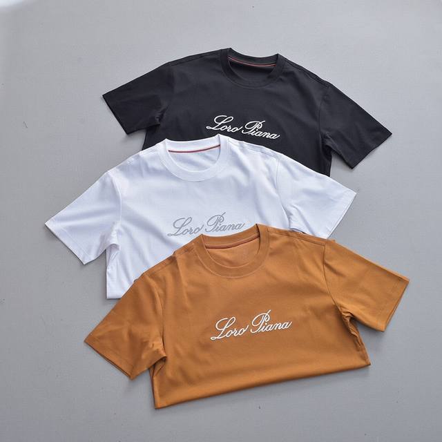 Loro Piana official synced random stitch short-sleeved crew neck T-shirt, 60s me