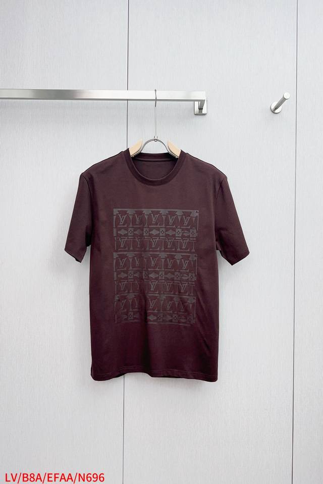 N696 Lv Louis Vuitton 25Ss Logo pattern print classic short-sleeved T-shirt cust
