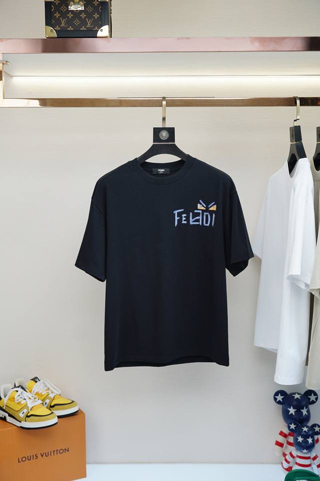 Fendi 2025Ss Series New Product P Men's Short Sleeve Fashion Classic Round Neck