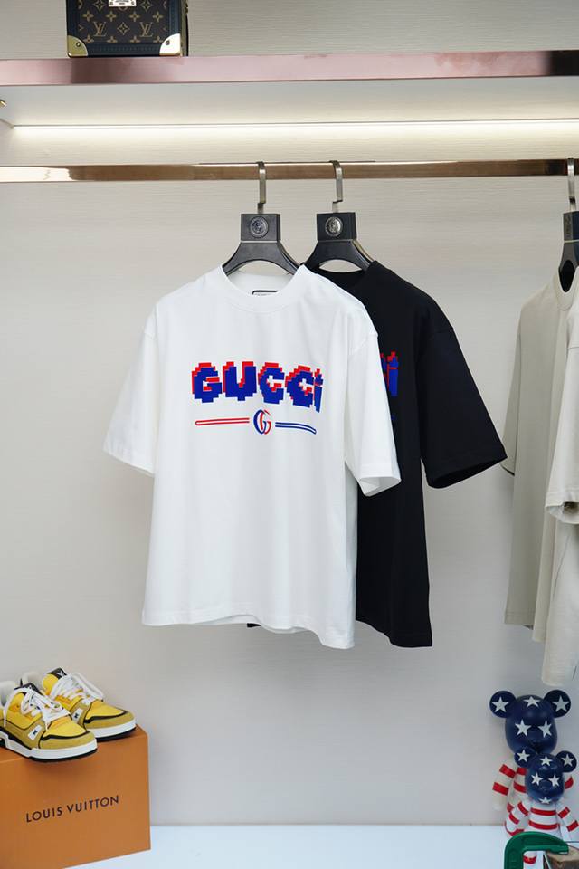 Gucci, Gucci 2025 summer exclusive new original men's casual short-sleeved high-