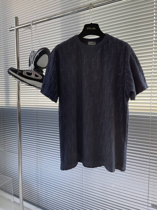 Dio Obliq*E allover jacquard graphic loose-fitting short-sleeved T-shirt! Availa