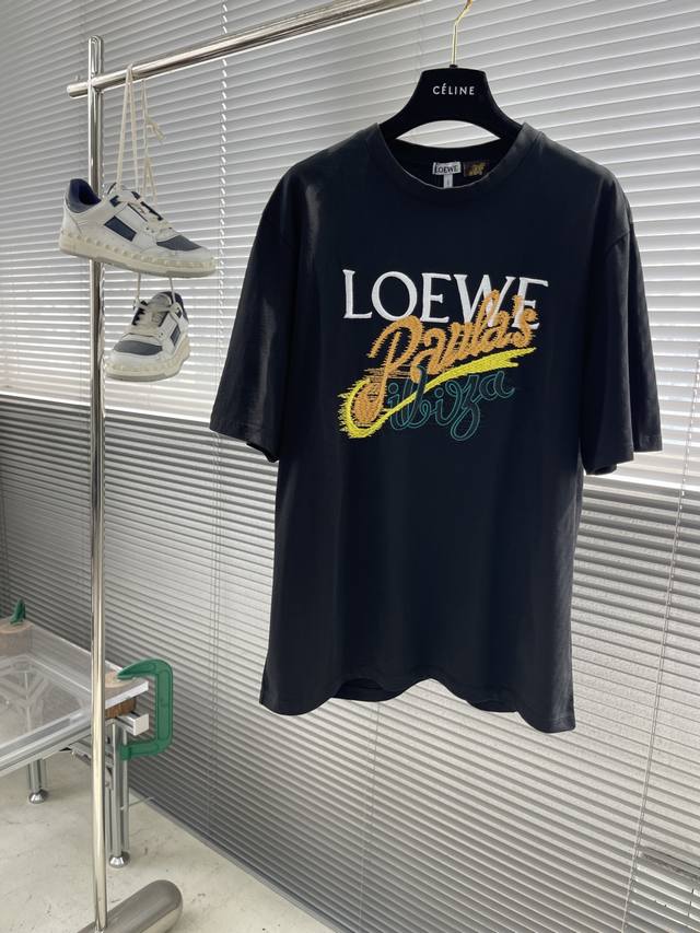 Loew 25Ss new lightweight cotton T-shirt with Loew Paula'S Ibiza embroidery on t