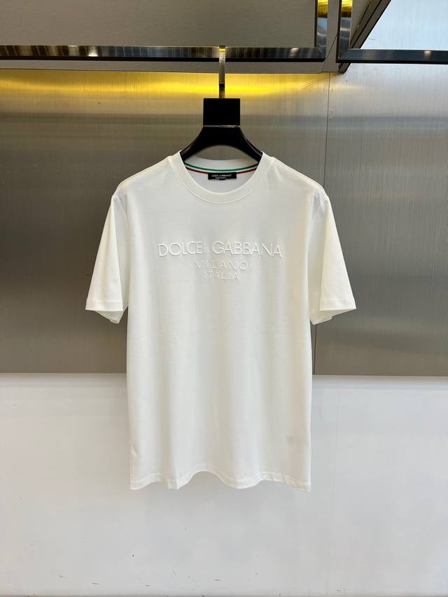 Dolce & Gabbana, 2025 summer men's round neck fashionable three-dimensional lett