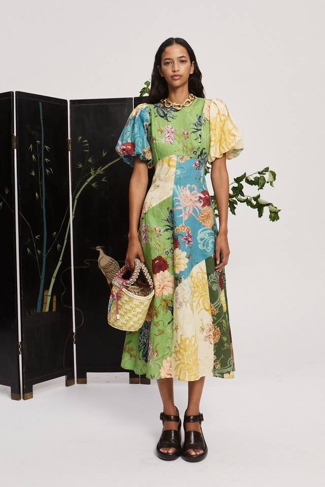 New Arrival Pre-order 6 8 10 12 Alem Linen Spring Floral Short Sleeve Dress