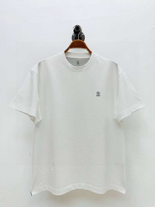 Bc Chest Logo Embroidered Round Neck T-shirt, produced by OEM factory P Spring a