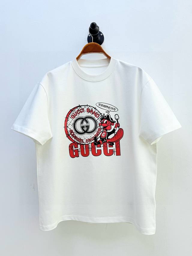 Gu cartoon print round neck short-sleeved T-shirt, customized new spring and sum