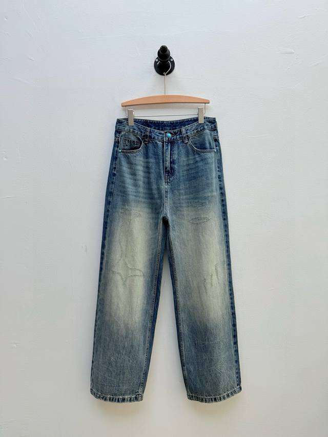 Loe distressed wide-leg jeans, a new spring and summer product from OEM factory