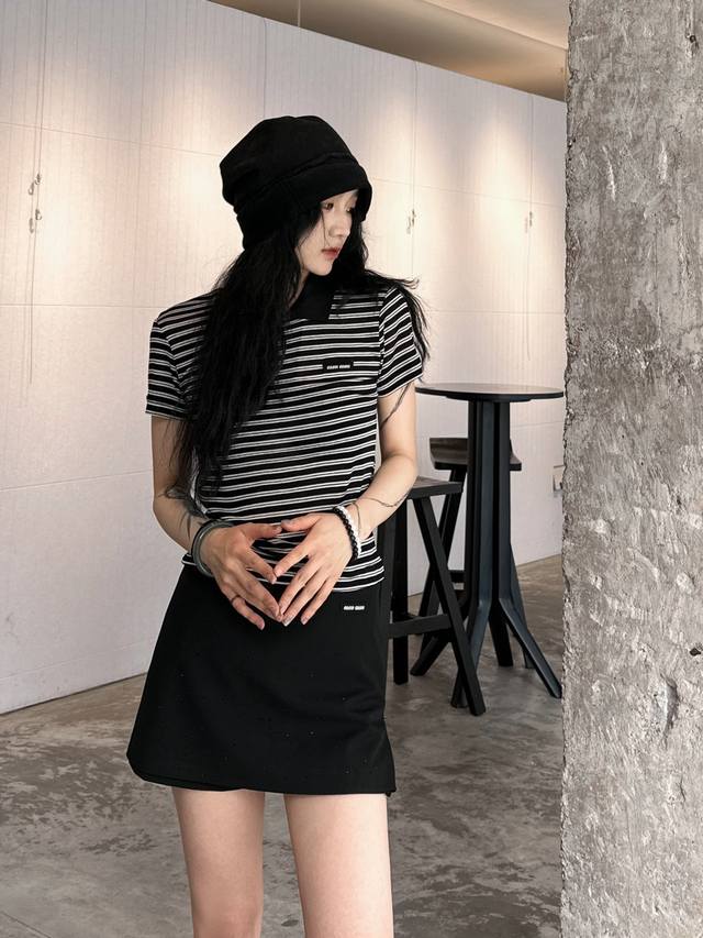 Miu | New striped Polo, 100% Tencel fabric, size Sml