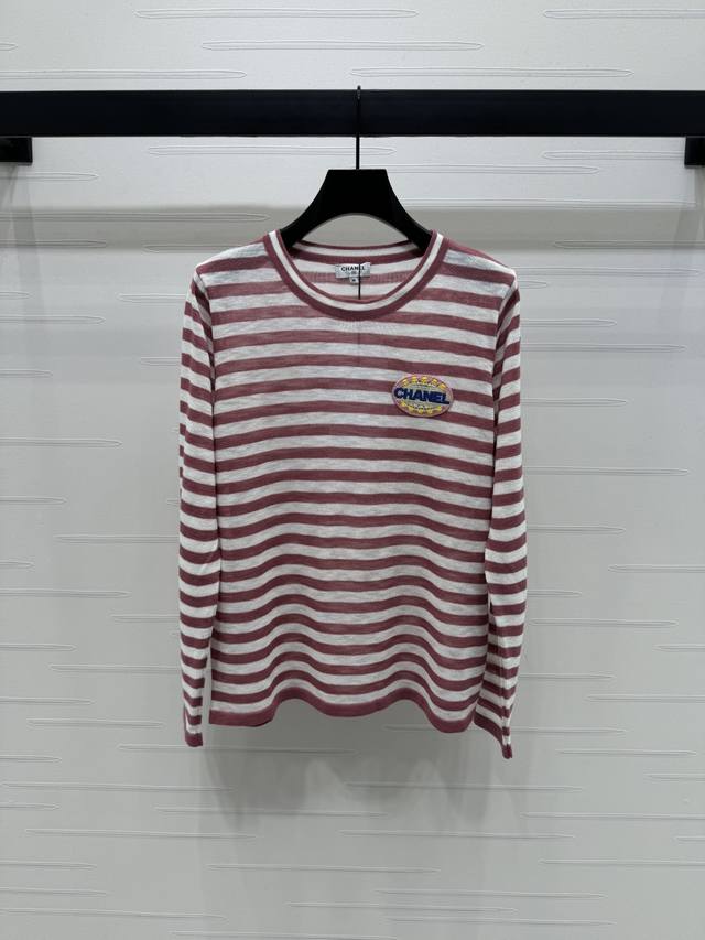 New, original, high-quality Chane* 2025 Early Fall collection! Striped knit top!