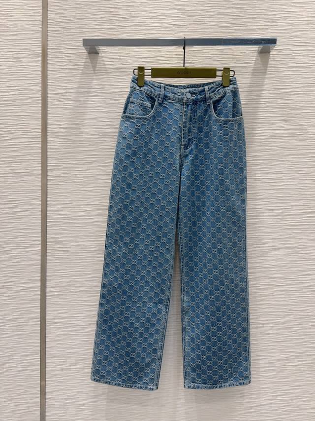 Gucc* 2025Ss new high-top production ~ Super fashionable new denim jeans with pe