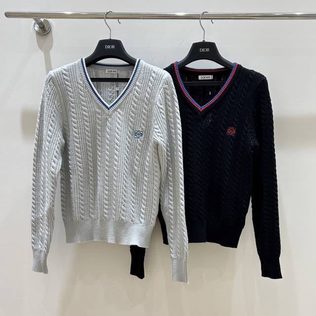 New arrival: Loewe's twisted cable-knit long-sleeved sweater with embroidered lo