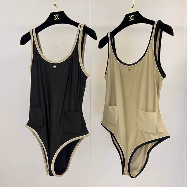 Chan'1 25Ss new arrival: Coco Beach series contrasting suspender one-piece swims
