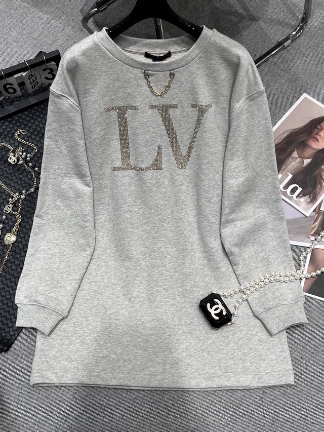 Lv's new 2025 early fall rhinestone sweatshirt, now available on the official we