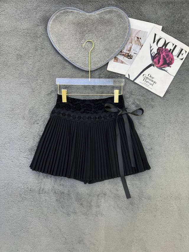 New design lace A-line short skirt ballet style pleated skirt Sml
