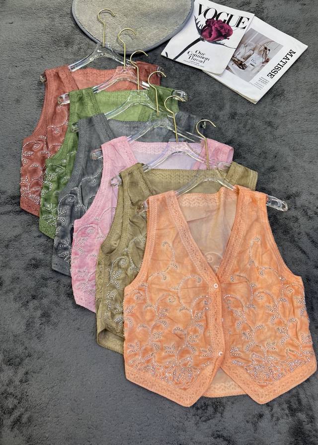 New niche design fancy beading set red. green. gray. pink. khaki. orange Sml