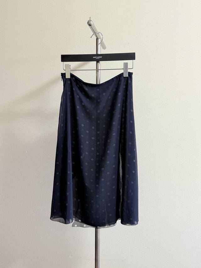 Acne runway polka dot double-layer mesh skirt! This faux two-piece design incorp