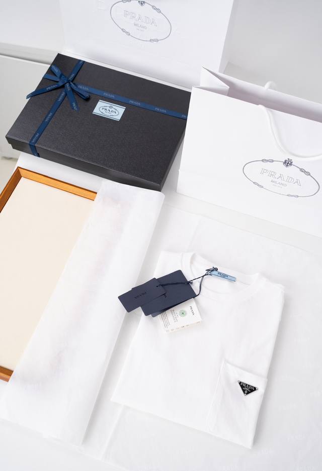 2025Ss Pra*Da cotton long-sleeved shirt This year's basic series are all minimal