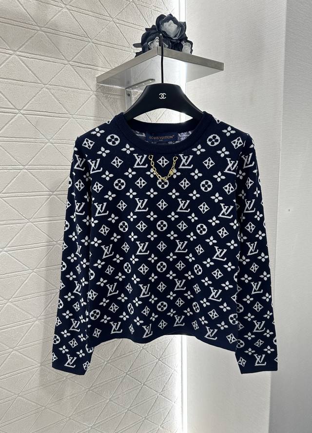Louis Vuitto*2025 New Arrival: Jacquard chain-knit long-sleeve, custom-woven fro