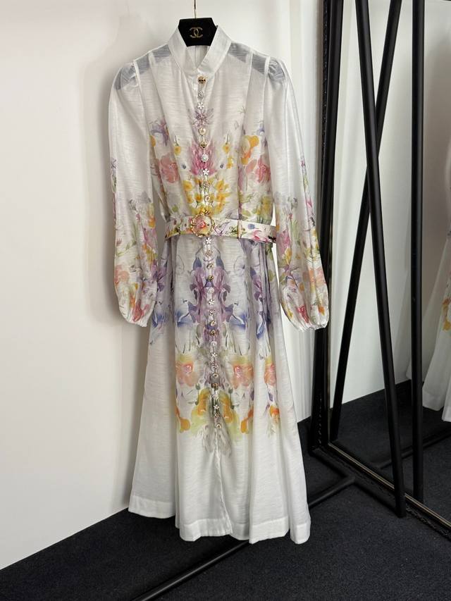 Style No. 20254449 Zimmermann new style multi-color diamond button floral print