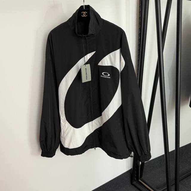 Style No. 20254435 Balenciag* new logo embroidered colorblock pattern stand coll