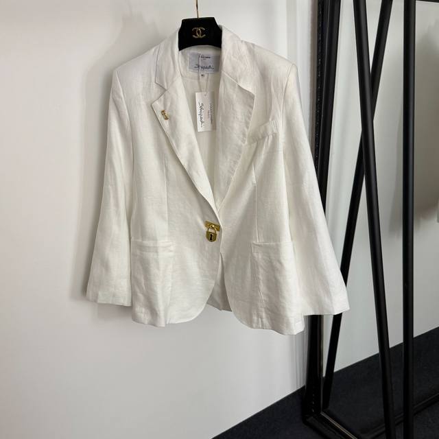 Style No. 20254432 Schiaparelli new style long-sleeved linen suit jacket with a