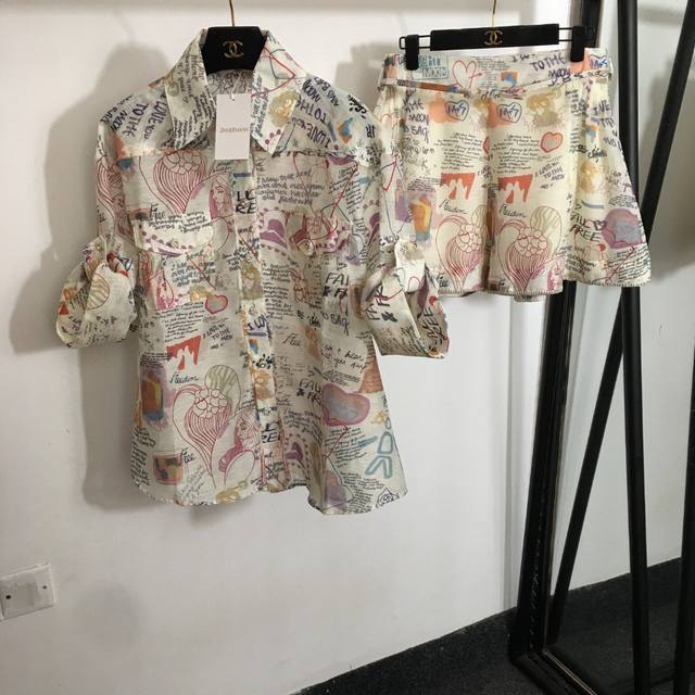 Style 8500 Zimmermann new suit, fashionable graffiti letter illustration print r