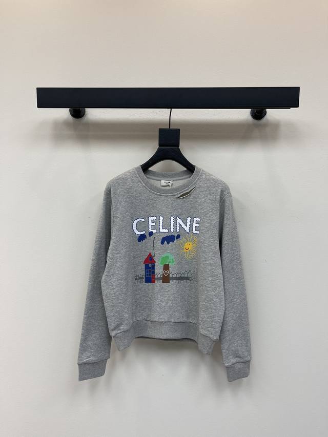 Celin*25 Early Fall new print round-neck childlike sweatshirt, custom-made from