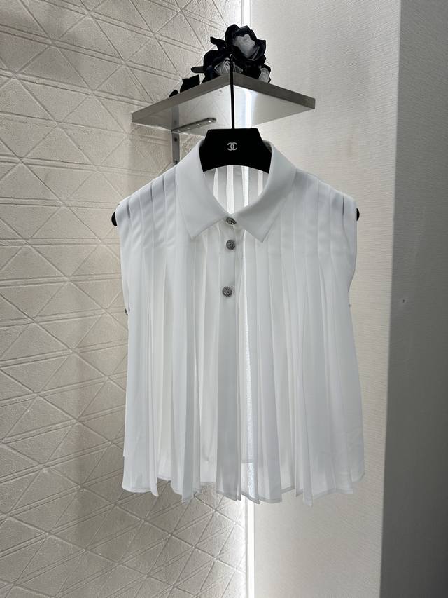 Chane*2025 New Arrivals Pleated Sleeveless Shirt and Skirt Set Custom Yb Importe
