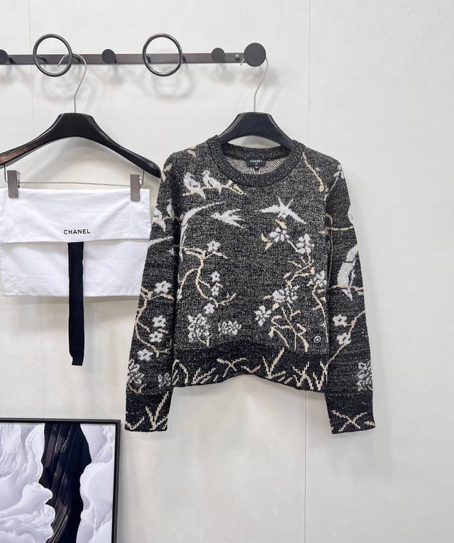 Chanel 2025 new style New Chinese style crochet bird knitted sweater, custom mad