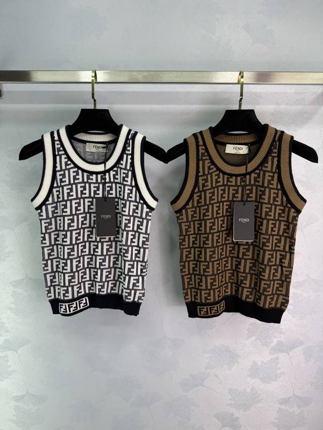 Fend* Classic Series! New monogram knit vest from the monogram series. Classic m
