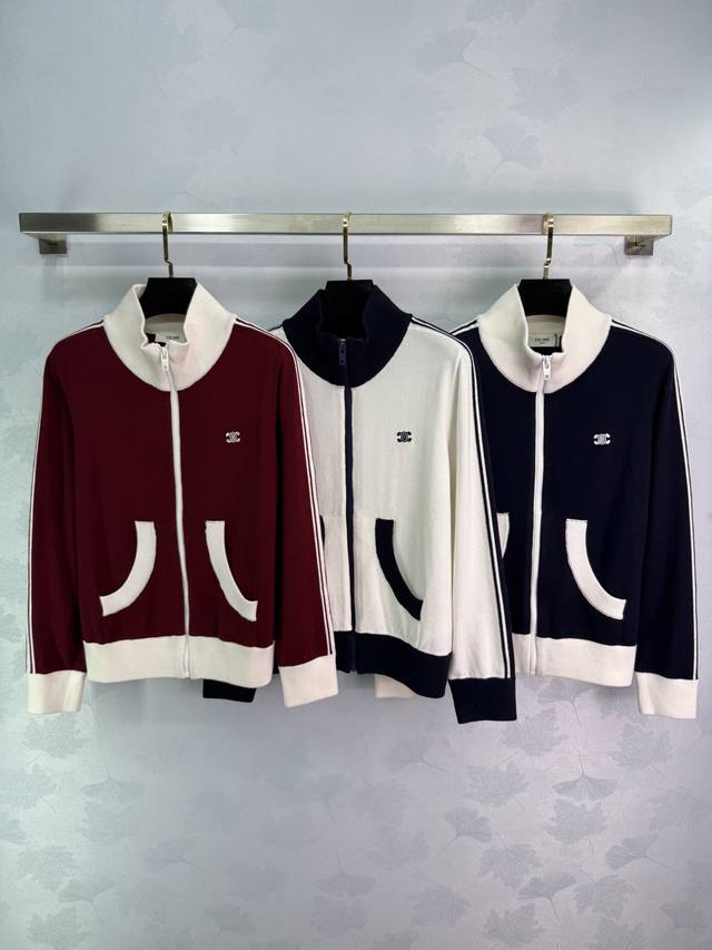 Celin* 2025 Early Fall new zipper jacket, custom-made from imported YB wool. Reg