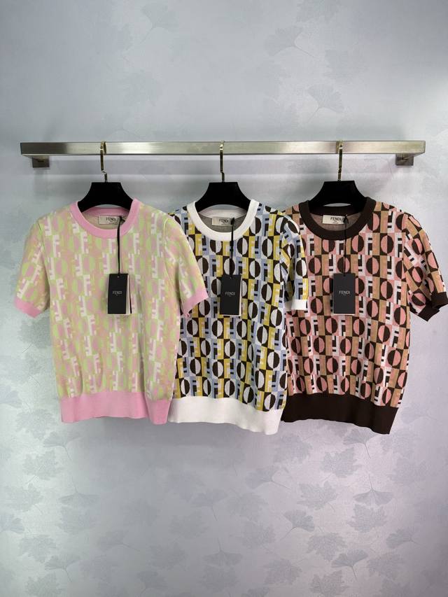 Fe*25Fw new classic jacquard short-sleeved sweater, comfortable, stylish, breath
