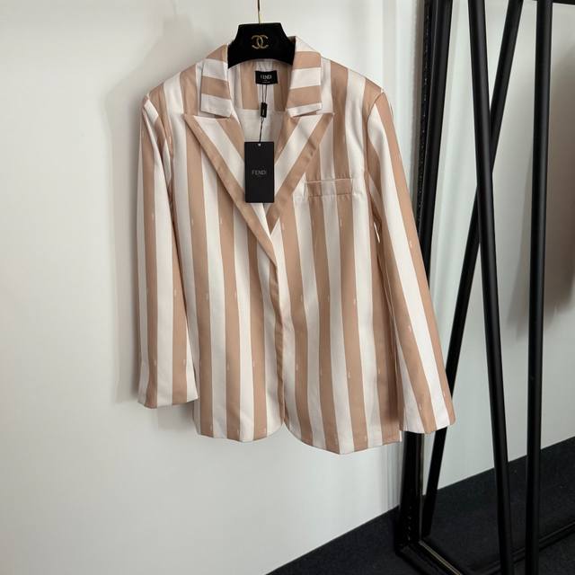 Style No. 20254412 Fend's newest logo lettering colorblock striped long-sleeved