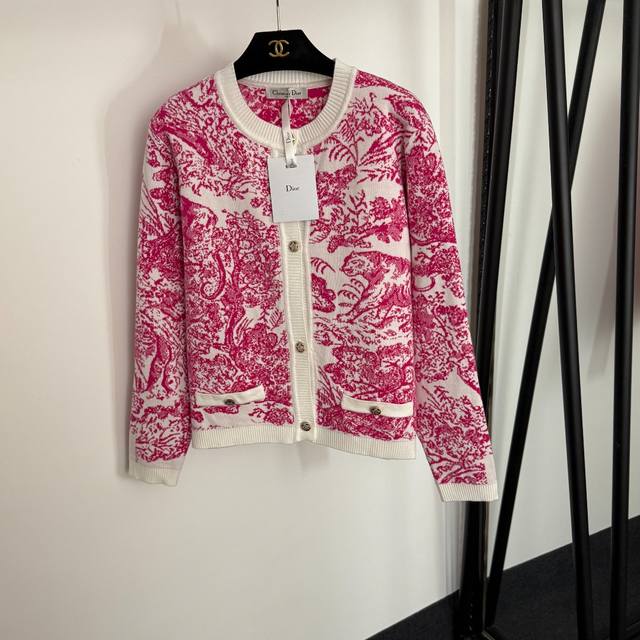 Style No. 20254410 Dio* new animal forest jacquard pattern round neck long sleev