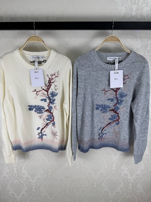 Dio* 2025 Early Fall new hollow knit sweater with exquisite lace hollow design a