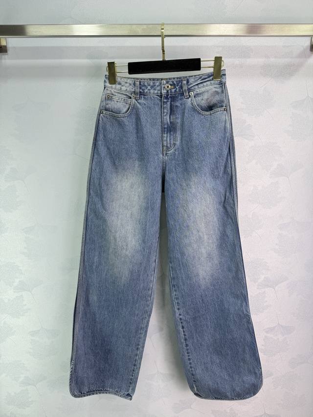 Loew*2025 new arrivals: gradient bleached denim jacket and trousers set. Custom