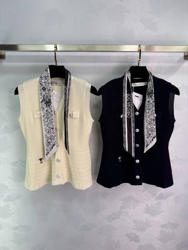 Dio*2025 New Arrival Silk Scarf Knitted Vest Custom Made with Yb Imported Yarn,