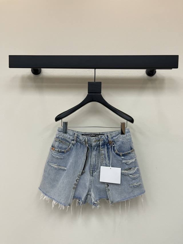 Alexandere*Wang's Spring/Summer 25 new metallic double-layer denim skirt | Exclu