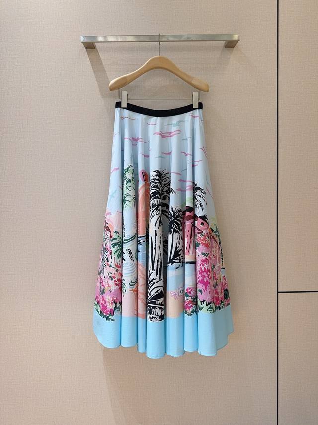 D-brand high-waisted printed skirt, new arrival. Made from 100% cotton, this dra