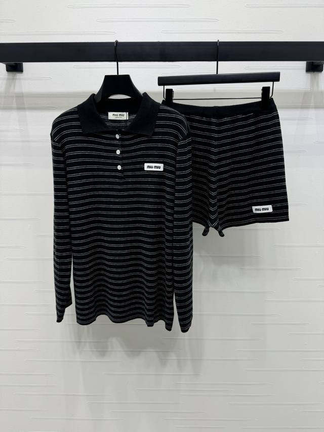 New, original, high-quality Miumi* 2025 Early Fall collection! Lapel knitted lon