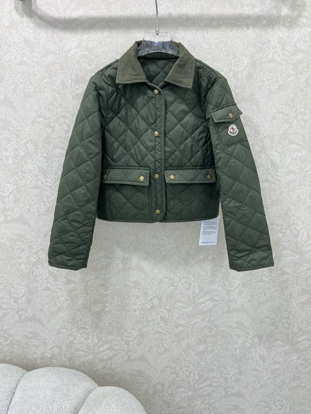 Moncl*R 25 new diamond quilted padded short jacket. Elegant lapel, double pocket