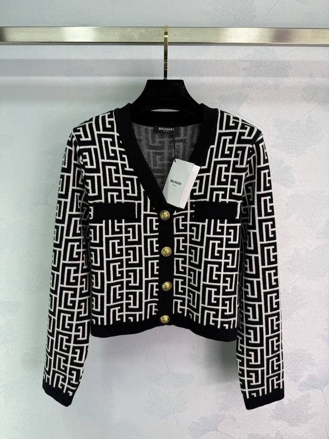 Balmai*'s latest 2025 Early Fall collection! This V-neck knitted cardigan is cus