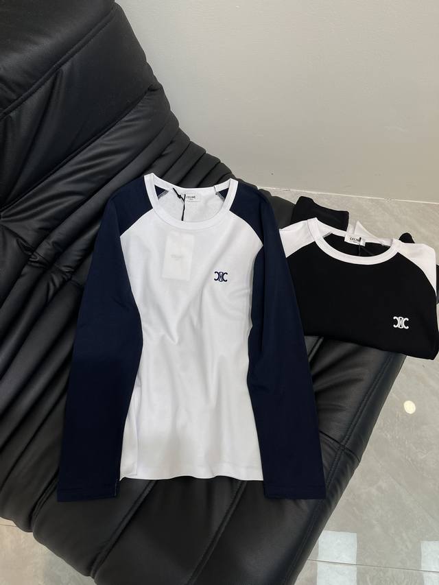 Celin*25's new early fall raglan colorblock flocked logo long-sleeved base layer