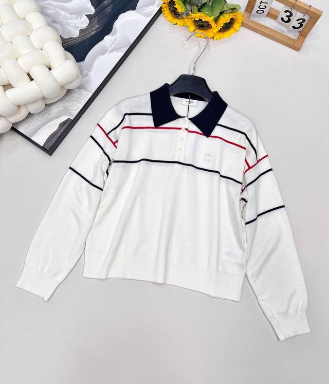 Celine 25 Fall/Winter new line design polo shirt, inspired by the summer preppy