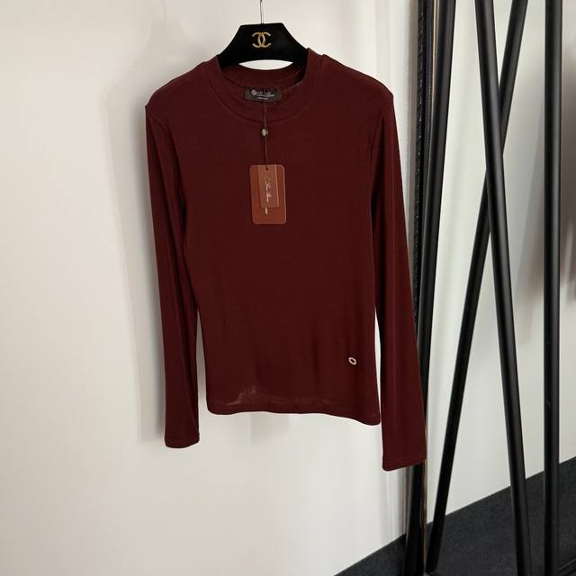 Style No. 20254379 Loro Piana*Lp new metal circle decorated slim long sleeve swe