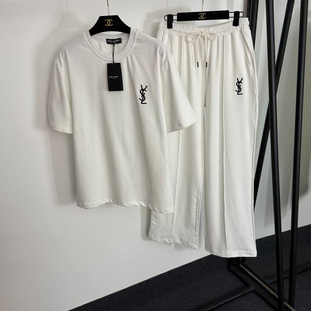 Style No. 20254376 Ysl's newest sports suit, featuring a logo embroidered short-