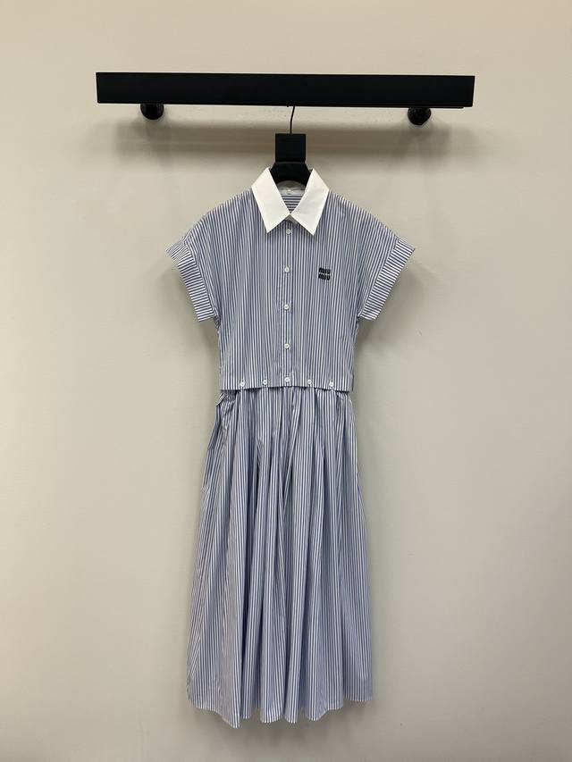 Miumi*25's new versatile striped short-sleeved shirt dress | Exclusive Yb develo