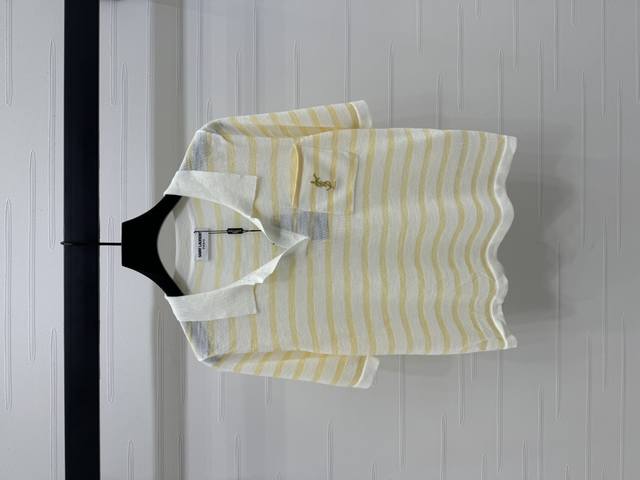 New, original, high-quality YSL* 2025 Spring/Summer collection! Lapel striped kn